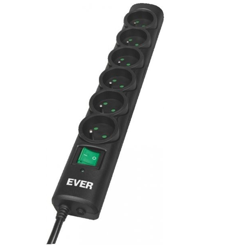 Ever Optima 5m 6 AC outlet(s) 250 V Black
