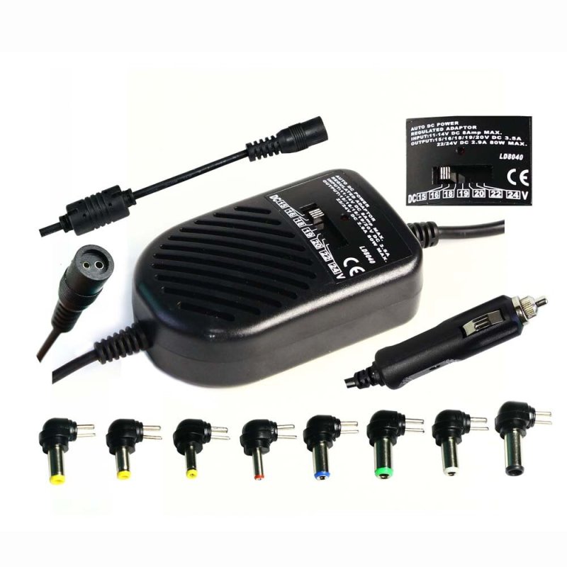 AUTO DC power regulated adapter Car Charger (for Laptop 80W)