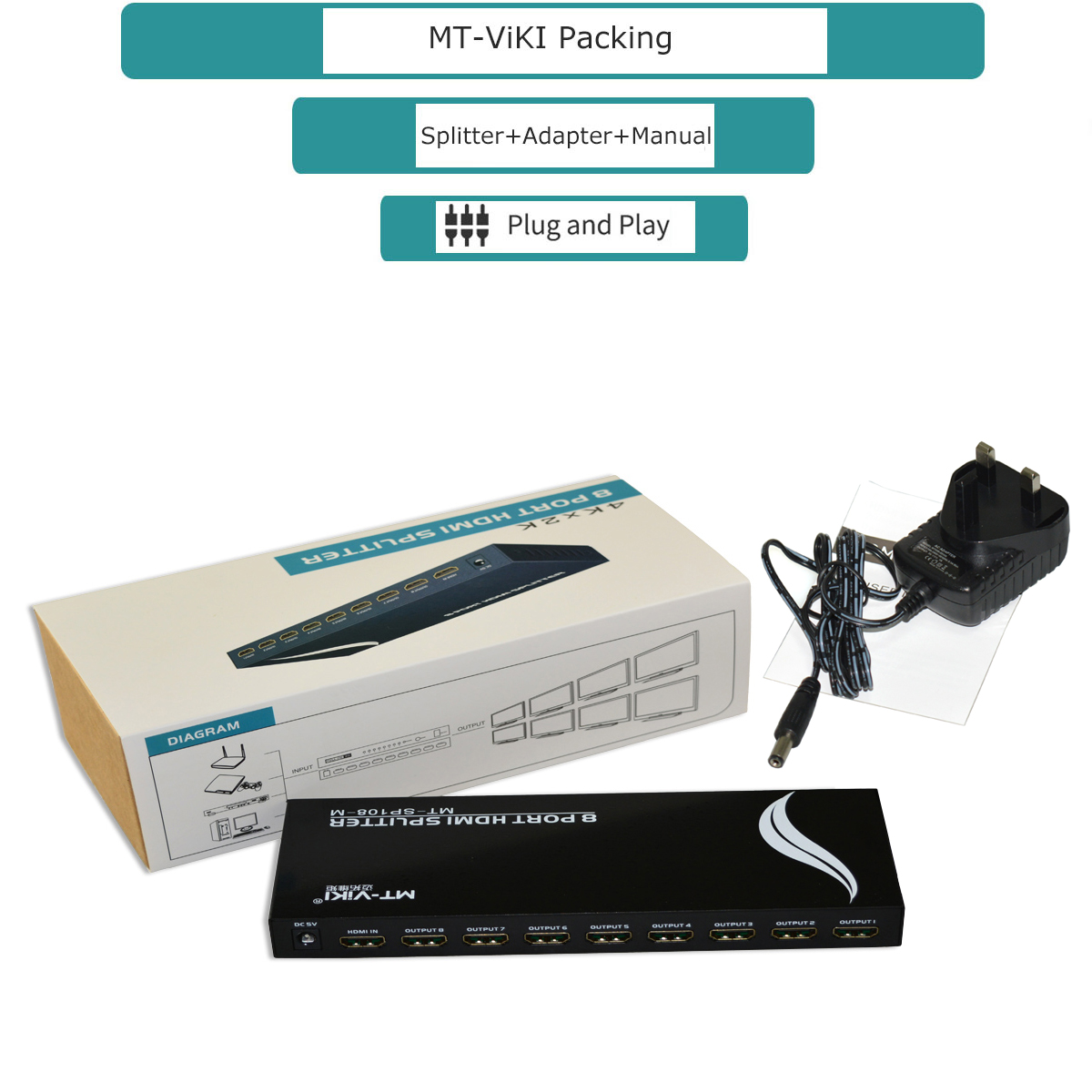 MT-Viki 4K 30Hz HDMI Splitter 1in8 Out /MT-SP108M