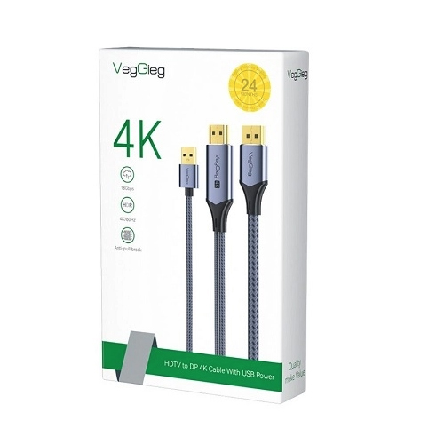 Vlink HDMI to DP 4K cable with USB Power 2m/V-Z102